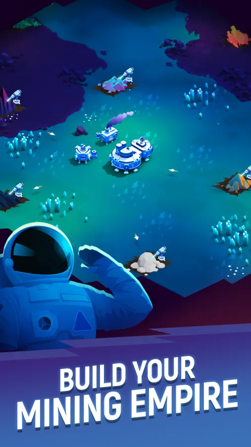 ExoMiner gameplay screenshot showing an astronaut mining resource pods on an alien ocean world